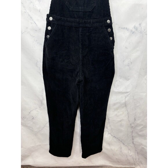 Empyre Suzie Corduroy Bib Overalls Womens S Black Retro Grunge 90s Baggy - Picture 14 of 16